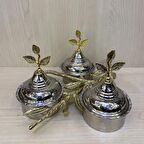 3’lü Bakır Zeytin Dalı Çerezlik