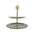 İşlemeli Bakır Katlı Kurabiyelik ve Pastalık