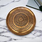 Zımba İşlemeli Bakır Tepsi 33 cm