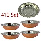 Çirtikli Bakır Çerezlik 4’lü Set
