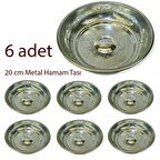 6 adet 20 cm Metal Hamam Tası