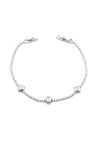 Taşlı Yonca Bileklik - Gümüş