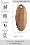Yekpare Masif Ahşap Sunum Tahtası Kesme Tahtası Ceviz Medium