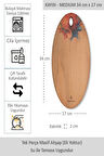 Yekpare Masif Ahşap Sunum Tahtası Kesme Tahtası Desenli Kayın Medium