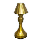 UpWay Şarjlı Dokunmatik Ayarlanabilir Işıklı 3 Modlu Dekoratif Gold Retro Sehpa Konsol Yemek Masa Lambası