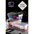 Modacar Erzak Bakliyat Saklama Kabı 3 lü Set 5 Lt Antrasit