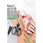 ModaCar Tavuk Makası Çelik Mutfak Makası Açacak Kıracak Kesici Özelik