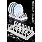 ModaCar Tabak Düzenleyici Kurutmalık Dolap İçi Tencere Kapak Organizer BEYAZ