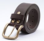 Premium % 100 Hakiki Vejetal Dayanıklı Deri Kemer, Döküm Toka, Tamamen El Yapımı Kopmaz Çatlamaz