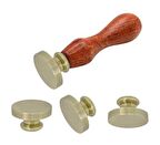 Boş Mum Mühür Pirinç Damga Başlığı Yuvarlak 25mm Bronz