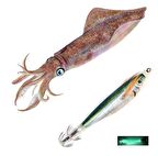 PROFISHER Kalamar Sahtesi 10cm Yeşil Elbiseli Fosforlu Sert Yem