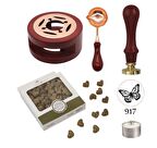 Davetiye Mum Mühürü Uygulama Seti Kahverengi 917 Kelebek