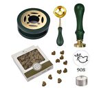 Davetiye Mum Mühürü Uygulama Seti Çim Yeşili Renk 908 Barış Güvercini