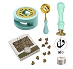 Davetiye Mum Mühürü Uygulama Seti Su Yeşili Renk 610 Elif Vav