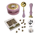 Davetiye Mum Mühürü Uygulama Seti Leylak Renk 610 Elif Vav