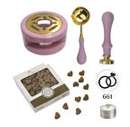 Davetiye Mum Mühürü Uygulama Seti Leylak Renk 661 Yüzükler