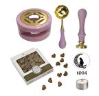 Davetiye Mum Mühürü Uygulama Seti Leylak Renk 1004 Ay Kedi