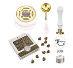 Davetiye Mum Mühürü Uygulama Seti Beyaz Renk 908 Barış Güvercini