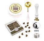 Davetiye Mum Mühürü Uygulama Seti Beyaz Renk 1004 Ay Kedi