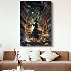 Büyücü Kütüphanesi - Uçuşan Kitaplar Serisi Anime Kanvas Tablo