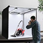 TriLine 80x80CM Profesyonel Stüdyo Led Işıklı Ürün Fotoğraf Çekim Çadırı