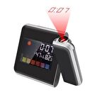 UpWay Projektörlü LCD Ekranlı Dijital Masa Saati Yansıtmalı Tarih Derece Nem 