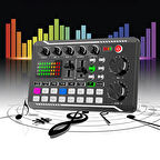 HyMark Stüdyo Ses Mikseri Şarjlı F998 Bluetooth DJ Canlı Yayın Kondenser Mikrofon Bağlantısı