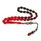 KIRMIZI SİYAH ARPA KESİM KAZAZ PÜSKÜLLÜ ATEŞ KEHRİBAR TESBİH 5534