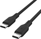 Belkin USB-C USB-C USB-IF Sertifikalı Çift Örgülü Data ve Şarj Kablosu, 100W, 2 Metre