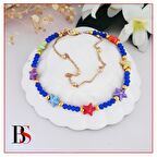 Mavi Kristal Taş  - Dorika Zincir - Yıldız Kadın Halhal