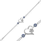 MDB 925 Ayar Gümüş Kalp Kar Tanesi Kadın Bileklik