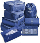 Seyahat Organizatör Bavul Ambalaj Seti Saklama Kutuları, Hurcu, Taşınabil bagaj 8 parça