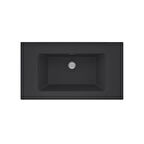 Real Stone ZENITH 80 Etajerli Antrasit Granit Banyo Lavabosu 80x45