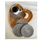 Uretti - Hacer 8870 - El Yapımı 4'lü Kağıt İp Örgü Bardak Altlığı - 13.5 cm