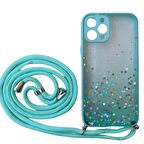 Apple iPhone SE 2022 Kılıf Simli Boyuna Asmalı İpli Kamera Korumalı Kapak