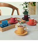 Keramika Mix Sirius Kahve Takımı 12 Parça 6 Kişilik