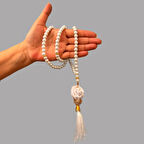 Uretti - Gül 4612 - El Yapımı Püsküllü İnci Tesbih 99'lu - Beyaz