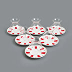 Filiz 12 Parça Cam Çay Seti - Renkli - 210 ml