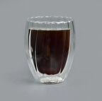 Stripe Çift Cidarlı Bardak - Şeffaf - 350 ml