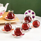 Beyoğlu 12 Parça Çay Seti - Renkli - 210 ml