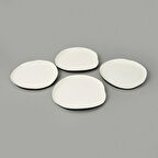 Kitchen Jota 4'lü Pasta Tabağı - Siyah / Beyaz - 21 cm