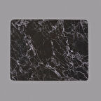 Mermer Desenli Cam Kesme Tahtası - Siyah - 20x30 cm
