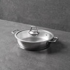 Teos Çelik Basık Tencere - Inox - 24 cm