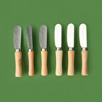 Star 6'lı Tereyağı Bıçağı - Gri / Açık Kahverengi - 11 cm