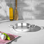 Silver Çelik Italyan Kapaksız Omlet Sahanı - Gümüş - 16 cm