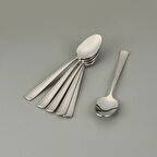 Katre Sade 6'lı Çay Kaşığı - Gri - 11 cm