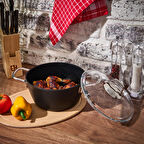 Dark Derin Tencere - Siyah / Şeffaf - 20 cm