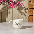 Kitchen Cat Desenli Kupa - Beyaz - 290 ml