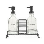 Stantlı 2'li Mutfak Sıvı Sabunluk Seti - Siyah - 500 ml