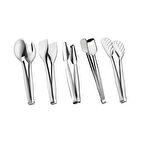 5 Parça Çelik Maşa Seti - Gri